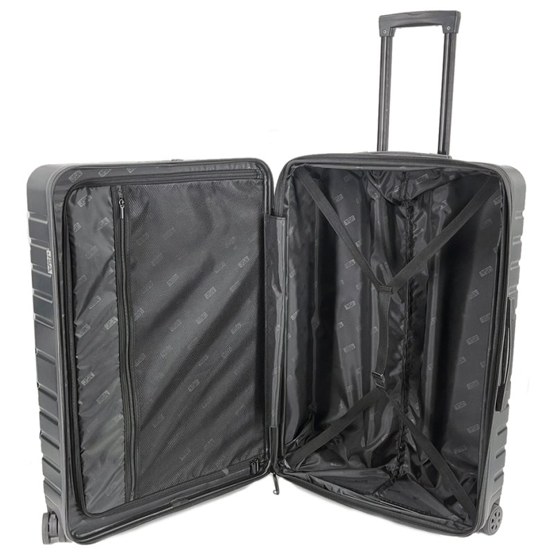 Reistrolley uit 50% gerecycled ABS, maat L, zwart